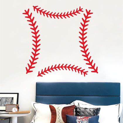 Imagem de Decalques de parede THEYGE Vinyl Baseball Stitches para quarto