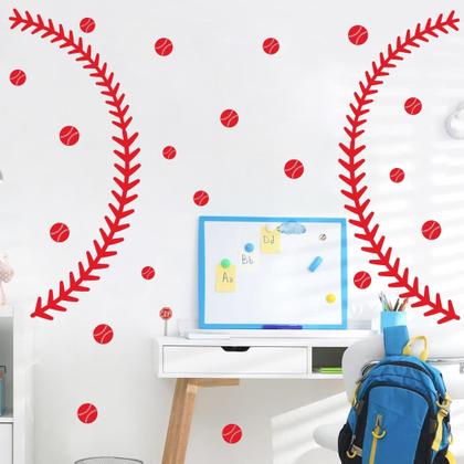 Imagem de Decalques de parede THEYGE Vinyl Baseball Stitches para quarto