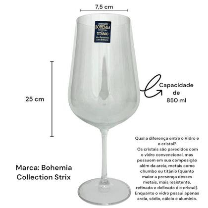 Imagem de Decanter 1,7l Vinho Tinto e 02 Taças 850 ml Cristal Bohemia