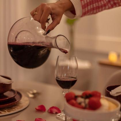 Imagem de Decanter para Vinho de Vidro com Alça Wolff Transparente 1,5L