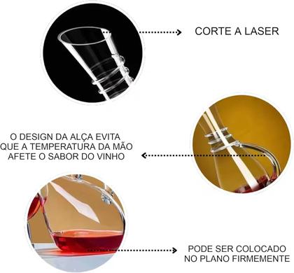 Imagem de Decanter Vinho 1,7Litros Vidro Inclinado Com Alça