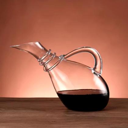 Imagem de Decanter Vinho 1,7Litros Vidro Inclinado Com Alça