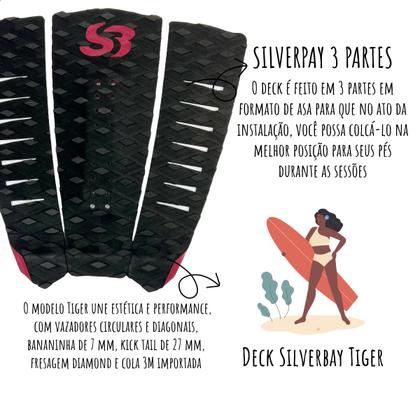 Imagem de Deck Antiderrapante Silverbay Tiger Prancha Surfe Cola 3M