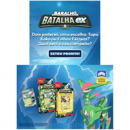 Imagem de Deck Baralho De Batalha Ex Pokémon Tcg Folhas Férreas Para Iniciantes Nível 1 Copag Oficial em Português