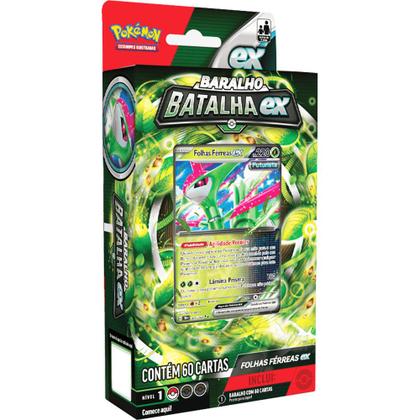 Imagem de Deck Baralho De Batalha Ex Pokémon Tcg Folhas Férreas Para Iniciantes Nível 1 Copag Oficial em Português