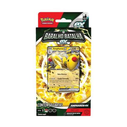 Imagem de Deck Cards Pokémon Baralho de Batalha EX Ampharos Com 60 Cartas - Com Carta Codificada - Copag - 32657