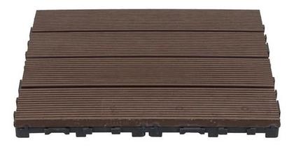 Imagem de Deck Modular Encaixe Madeira Plástica Marrom 30x30cm - Click