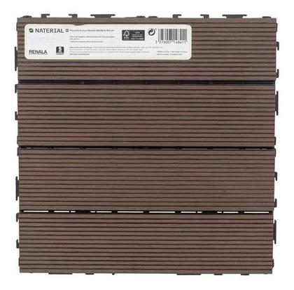 Imagem de Deck Modular Encaixe Madeira Plástica Marrom 30x30cm - Click