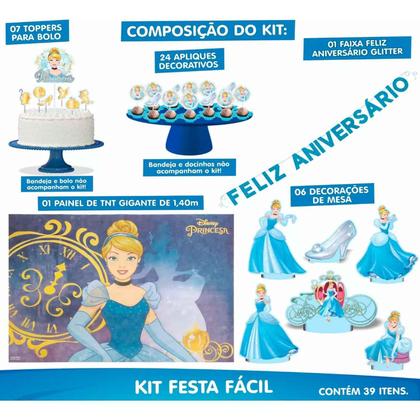 Imagem de Decoração Aniversario Cinderela Infantil Em Casa Super Fácil Com 39 Enfeites