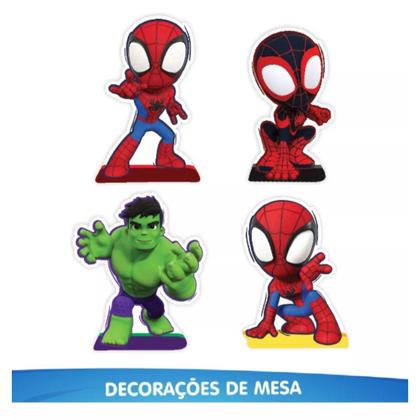 Imagem de Decoração Aniversário Homem Aranha e Amigos Com 40 Enfeites
