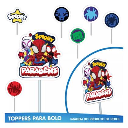 Imagem de Decoração Aniversário Homem Aranha e Amigos Com 40 Enfeites