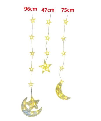 Imagem de Decoração Cascata Led Lua E Estrela Pisa Pisca Natal 2,5 m