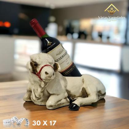 Imagem de Decoração Cavalo Marrom E Boi Nelore Kit Porta Vinho Gesso Elegância Artesanal - VÁRIAS VARIEDADES