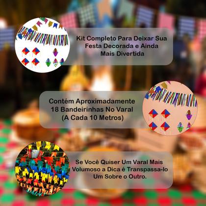 Imagem de Decoração Completa para Festa Junina 10M Bandeirinhas e Fitas