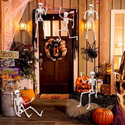 Imagem de Decoração de esqueleto de Halloween XIMISHOP 5 peças de 40 cm de corpo inteiro