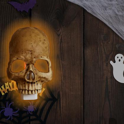 Imagem de Decoração de festa de Halloween Night Light Garnje Human Skull 2025