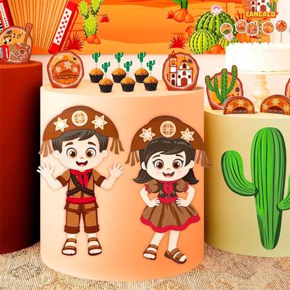 Imagem de Decoração de Festa Junina Painel Maria Bonita 3D em EVA Cangaceira Grande 54 cm pra Festa Junina Escola Quadrilha São João