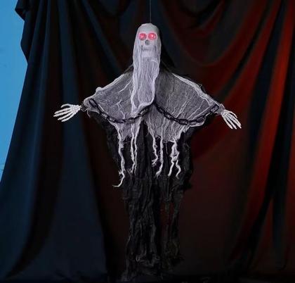 Imagem de Decoração De Halloween Assustador Caveira Com Led Enfeite De Porta