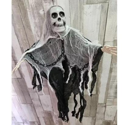 Imagem de Decoração De Halloween Assustador Caveira Com Led Enfeite De Porta