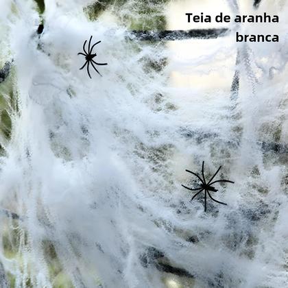 Imagem de Decoração de Halloween: Teia de Aranha Elástica e Assustadora para Festa