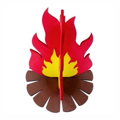 Imagem de Decoração de Mesa Fogueira Festa Junina em E.V.A 3D Para Doces