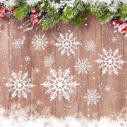 Imagem de Decoração de Natal, flocos de neve de plástico, 100 unidades