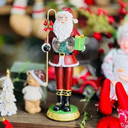 Imagem de Decoração de Natal Papai Noel com Globo de Neve 31x14cm