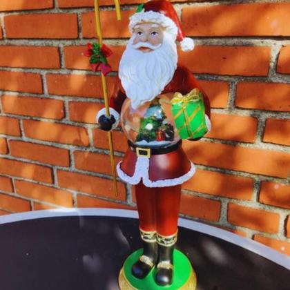 Imagem de Decoração de Natal Papai Noel com Globo de Neve 31x14cm
