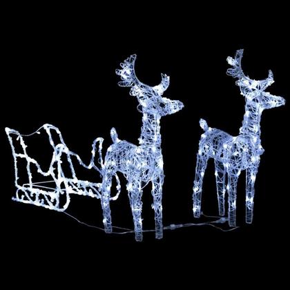 Imagem de Decoração de Natal vidaXL Reindeers & Sleigh com 160 LEDs