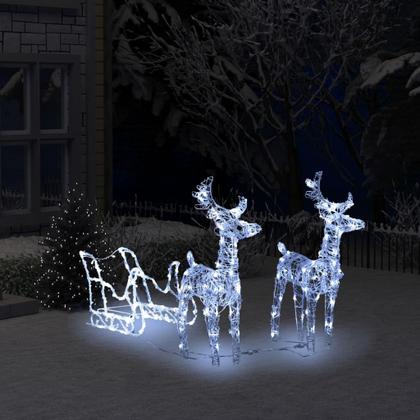 Imagem de Decoração de Natal vidaXL Reindeers & Sleigh com 160 LEDs