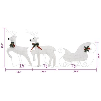 Imagem de Decoração de Natal vidaXL Renas e trenó com 60 LED