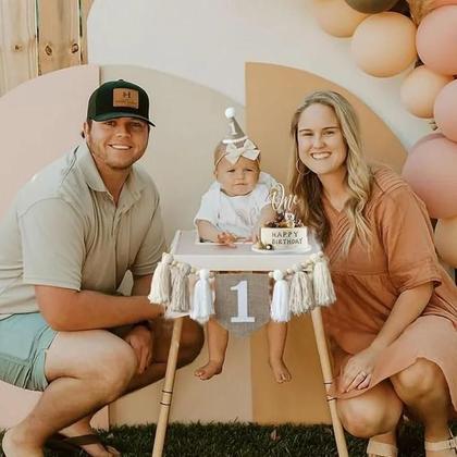 Imagem de Decoração De Parede Para Festa De Aniversário De 1 Ano De Menina Boho, Banner Para Cadeira Alta,