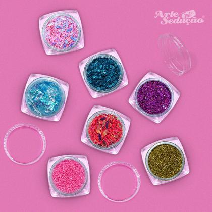 Imagem de Decoração de unha Nail art glíter  Arte sedução, Kit 12 und.