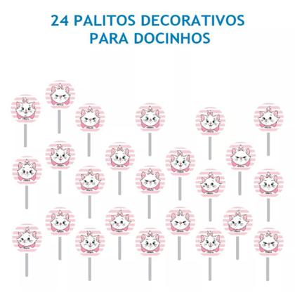 Imagem de Decoração Festa Aniversario Gatinha Marie Kit com 40 Enfeites