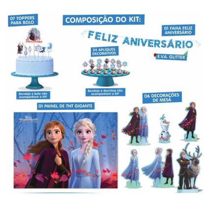 Imagem de Decoração Festa Aniversário Infantil Frozen 2 Com 39 Enfeites