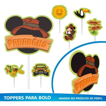 Imagem de Decoração Festa Aniversário Infantil Mickey Safari Com 40 Itens