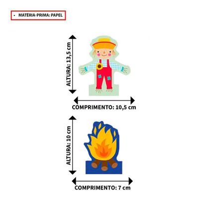 Imagem de Decoração Festa Junina De Mesa Kit 8 Display Toten São João Caipirinhas Fogueira Quermesse Igreja