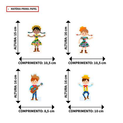Imagem de Decoração Festa Junina De Mesa Kit 8 Display Toten São João Caipirinhas Fogueira Quermesse Igreja