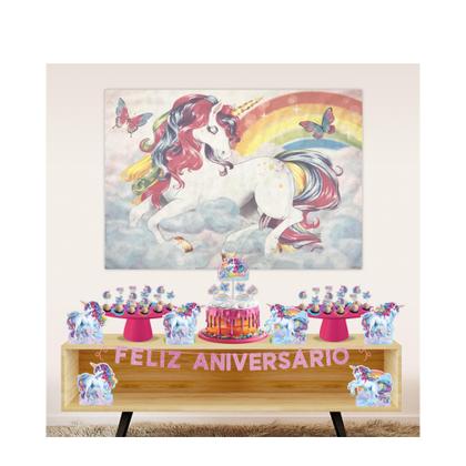Imagem de Decoração festa Unicórnio Painel TNT GIGANTE 1,40m aniversá
