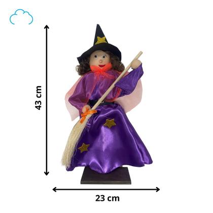 Imagem de Decoração halloween bonecos bruxa fantasma abóbora enfeite de mesa