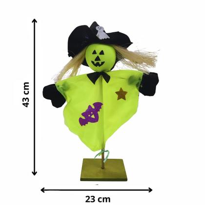 Imagem de Decoração halloween bonecos bruxa fantasma abóbora enfeite de mesa