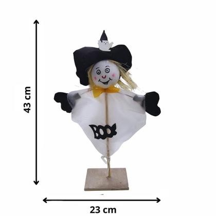 Imagem de Decoração halloween bonecos bruxa fantasma abóbora enfeite de mesa