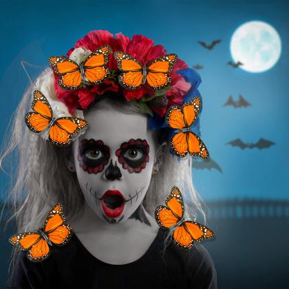 Imagem de Decoração: Monarch Butterfly Kolewo4ever 12 cm, laranja, 100 unidades