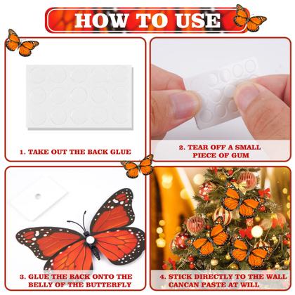 Imagem de Decoração: Monarch Butterfly Kolewo4ever 12 cm, laranja, 100 unidades