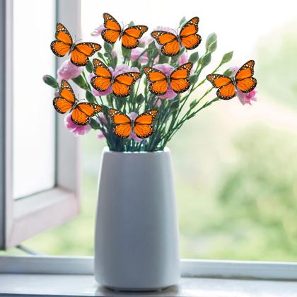 Imagem de Decoração: Monarch Butterfly Kolewo4ever 12 cm, laranja, 100 unidades