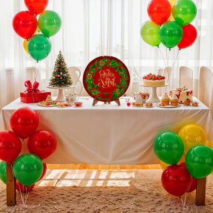 Imagem de Decoração para Natal Papai Noel Capa de Porta ou Painel de Mesa em Tecido Veste Fácil com Elástico