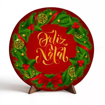 Imagem de Decoração para Natal Papai Noel Capa de Porta ou Painel de Mesa em Tecido Veste Fácil com Elástico