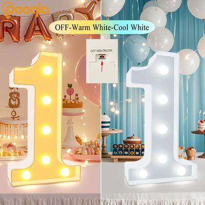 Imagem de Decoração Pooqla LED Light Up Numbers 21 para festa de aniversário