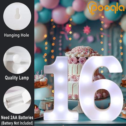 Imagem de Decoração Pooqla LED Light Up Numbers 21 para festa de aniversário