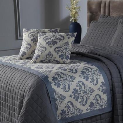 Imagem de Decoração Quarto Elegante Cobre Leito Colcha + Peseira + Capa de Almofada Cama Casal 06 Peças.